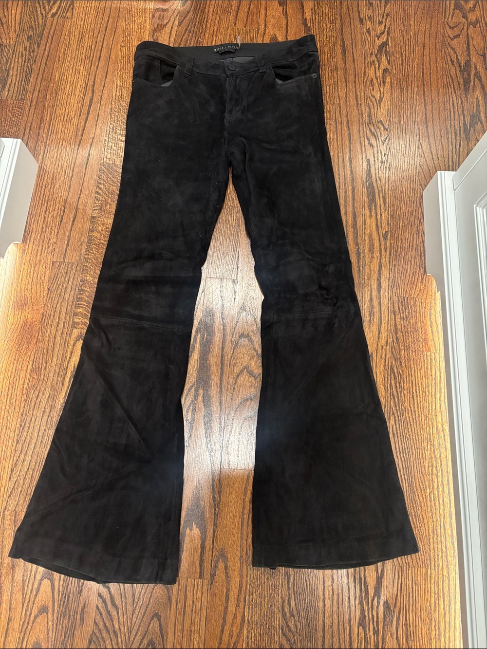 Alice + Olivia Black Suede pants- size 4